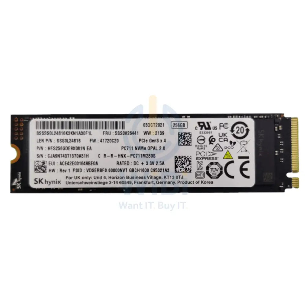 SK Hynix PC711 M.2 PCIe NVMe SSD - 256GB / M.2 2280 / PCIe 3.0 / Open - SSD (Solid State Drive) Storage > Solid State