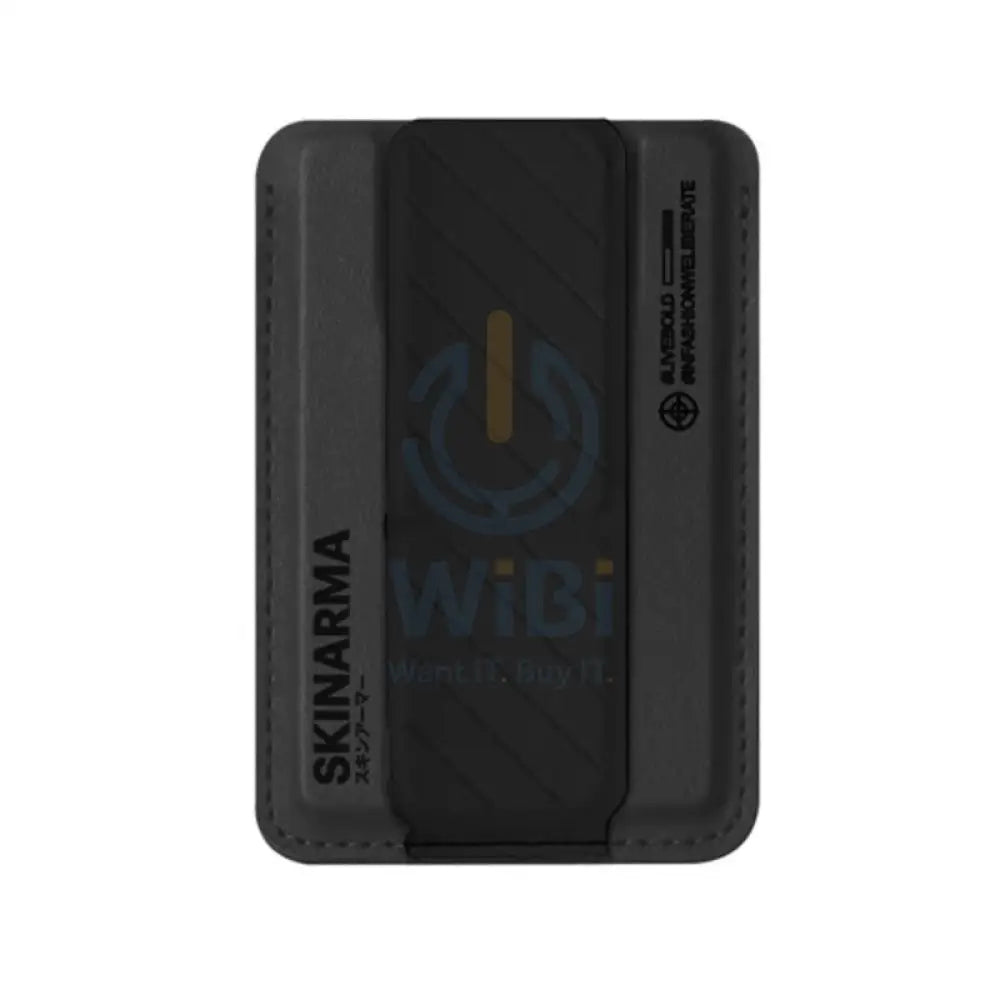 SKINARMA Kado Mag-Charge Card Holder with Grip Stand - Midnight Black Accessories > Mobiles & Tablets > Mobiles >