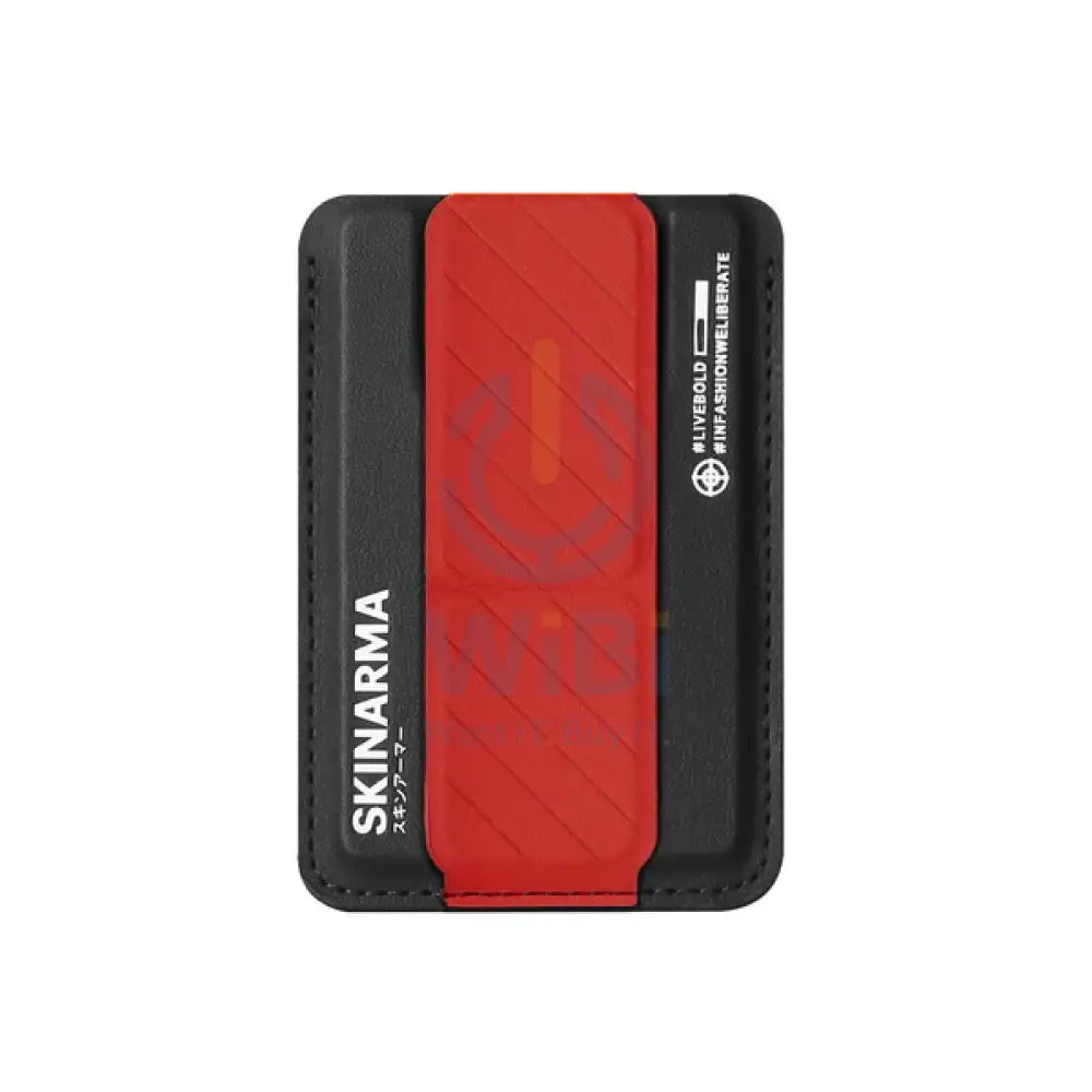 SKINARMA Kado Mag-Charge Card Holder with Grip Stand - Red/Black Accessories > Mobiles & Tablets > Mobiles > Mobile