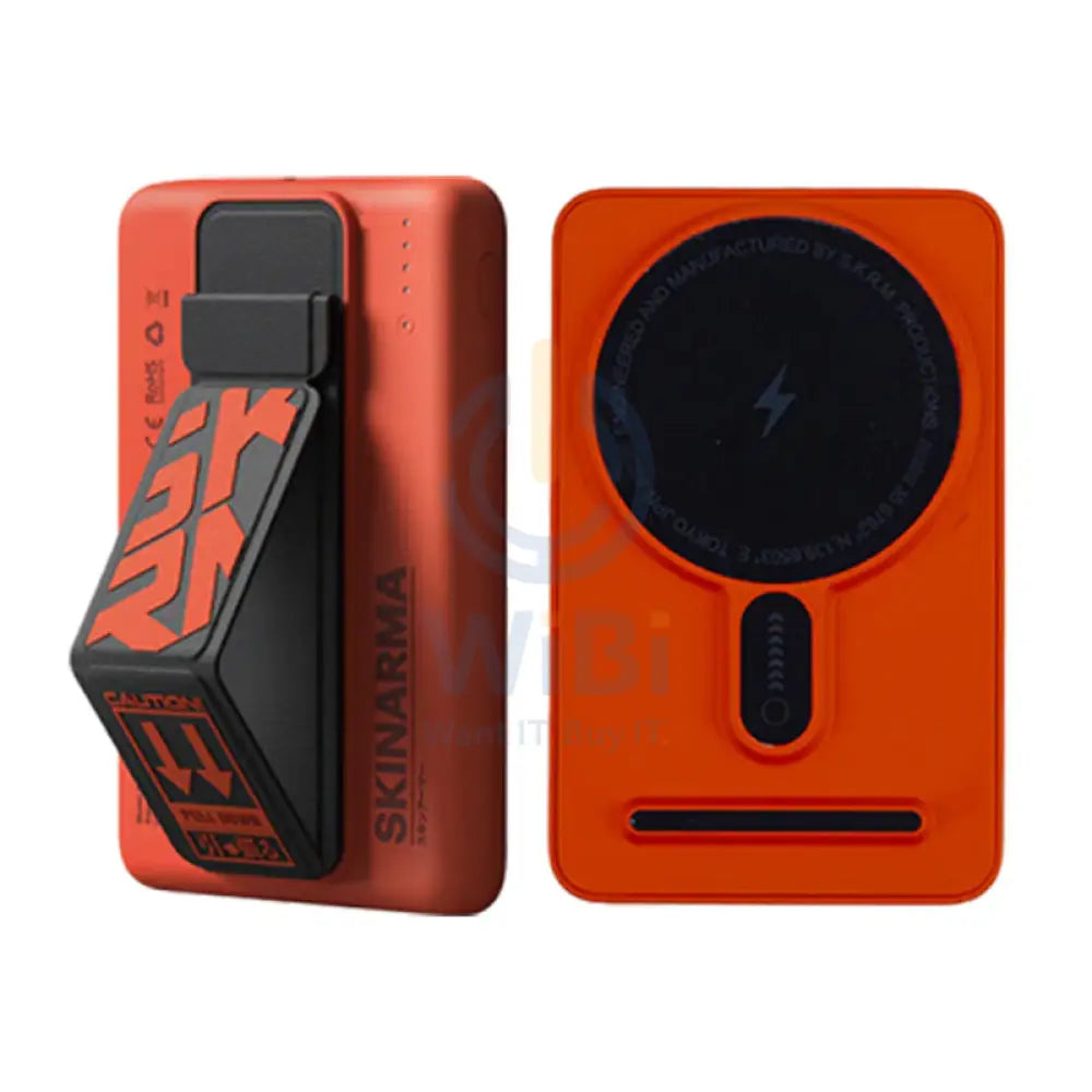 SKINARMA مغناطيسي طاقة ذكي حامل 15W / 5000 مللي امبير لاسلكي يو اس بي برتقالي اكسسوارات طاقة