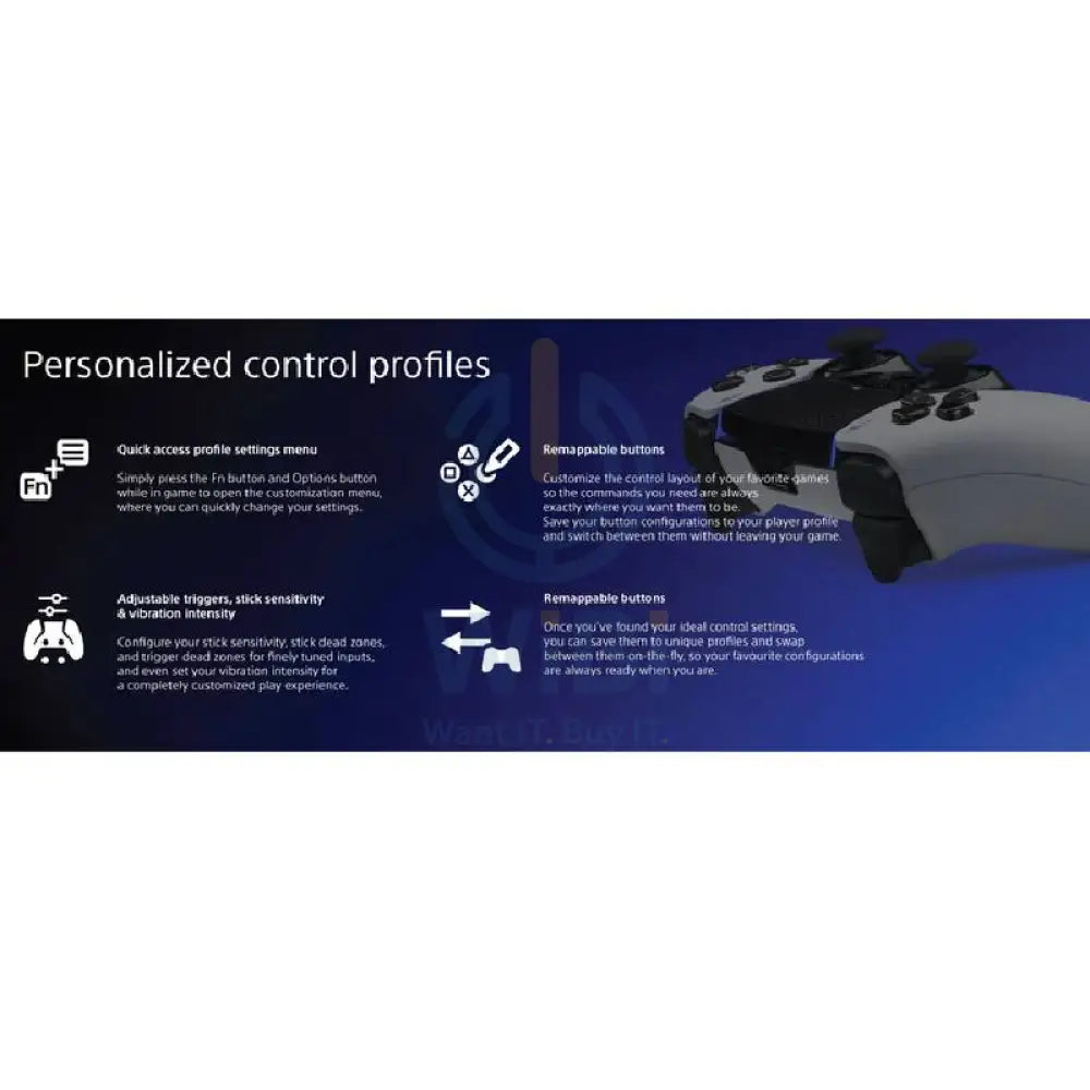 Sony PlayStation (PS5) DualSense Edge Wireless Controller - White Accessories > Gaming Controllers > Gaming Zone