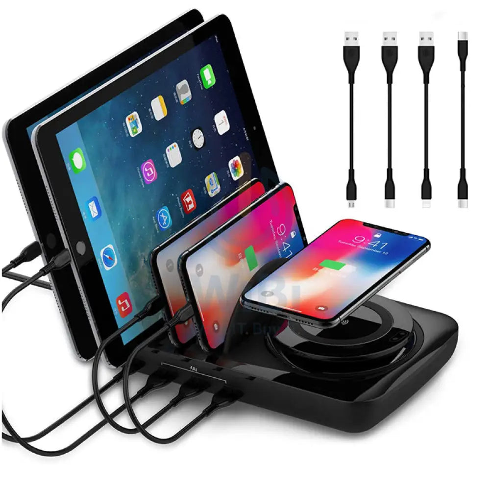 SOOPII WIV6 5 in 1 Wireless Charging Station - USB / Type-C / Black Accessories > Power Adapters