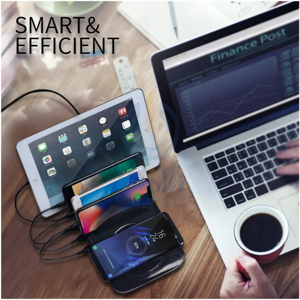 SOOPII WIV6 5 in 1 Wireless Charging Station - USB / Type-C / Black Accessories > Power Adapters