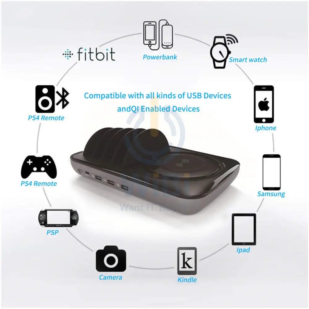 SOOPII WIV6 5 in 1 Wireless Charging Station - USB / Type-C / Black Accessories > Power Adapters