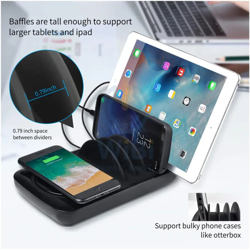 SOOPII WIV6 5 in 1 Wireless Charging Station - USB / Type-C / Black Accessories > Power Adapters