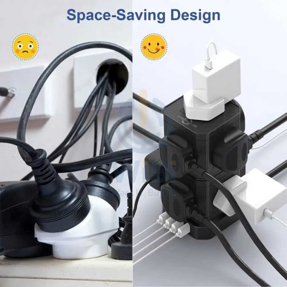 Stacked Multi-purpose Power socket with 2 USB-A Slots & 1 PD 30W USB-C Slot Detachable Accessories > Power > Power