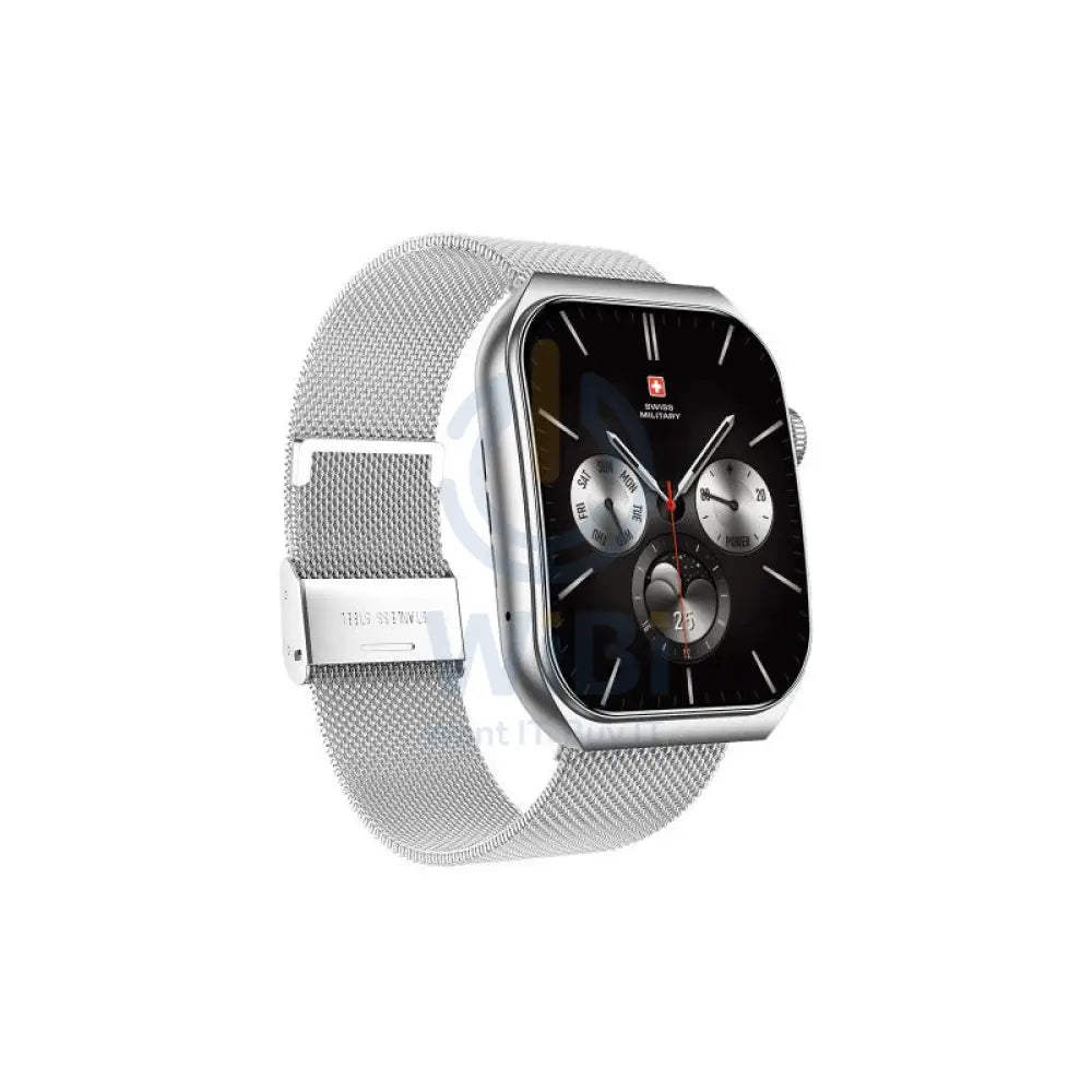 Swiss Military Alps 3 Gun Steel Strap - Silver Metal / Smart Watch Smart Watches