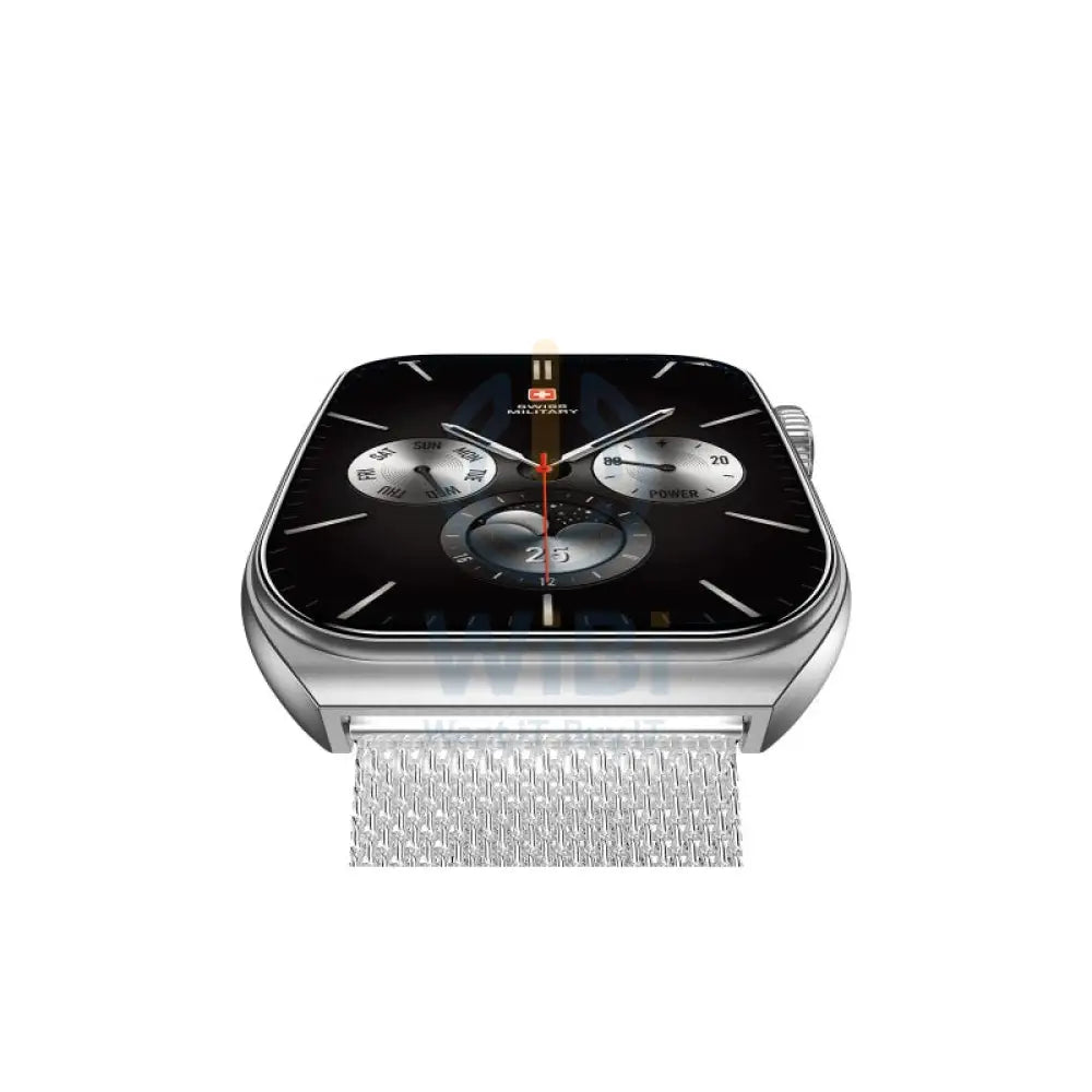 Swiss Military Alps 3 Gun Steel Strap - Silver Metal / Smart Watch Smart Watches