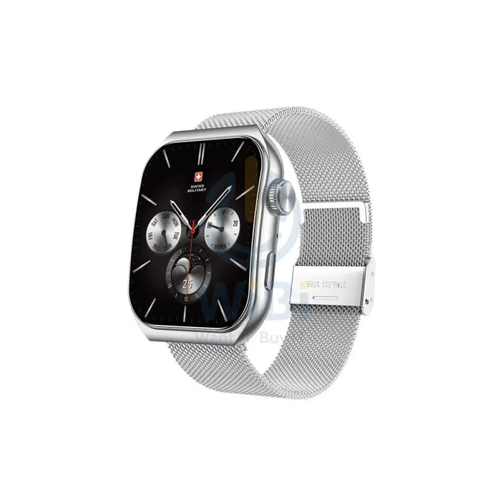 Swiss Military Alps 3 Gun Steel Strap - Silver Metal / Smart Watch Smart Watches