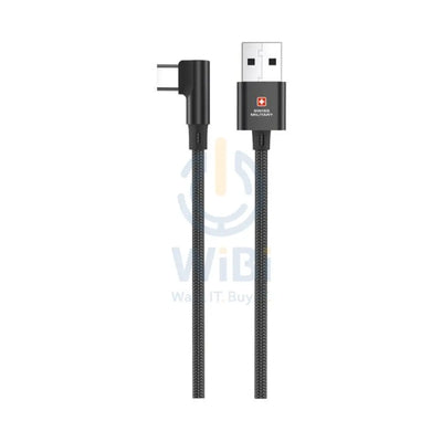 Swiss Military Braided USB-A To Type-C Data Sync And Charging Cable - 2 Meter / 60W / Black Accessories > Cables &