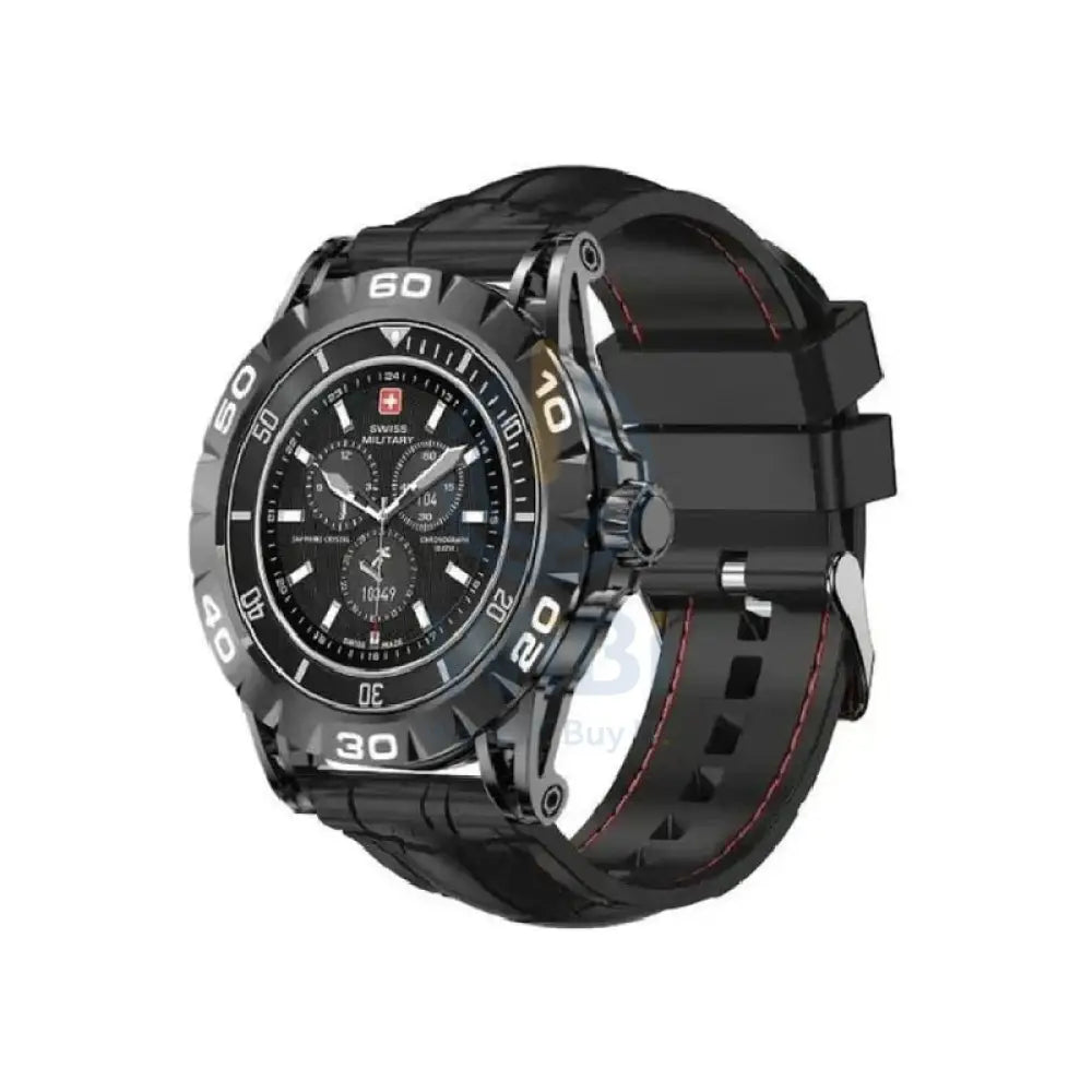 Swiss Military Dom 2 Black face with Black Silicon Strap - Smart Watch Smart Watches
