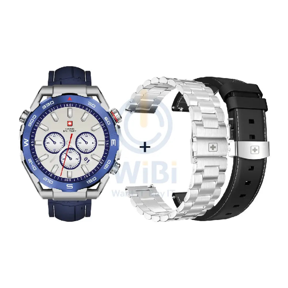 Swiss Military DOM 3 Silicone Strap With 2 Premium Straps - Blue / Smart Watch Smart Watches