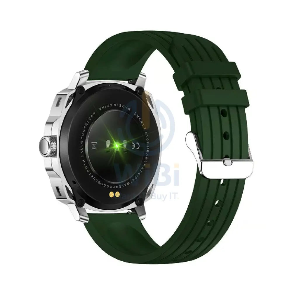 Swiss Military Dom 4 Silver Frame Green Silicon Strap - Smart Watch Smart Watches