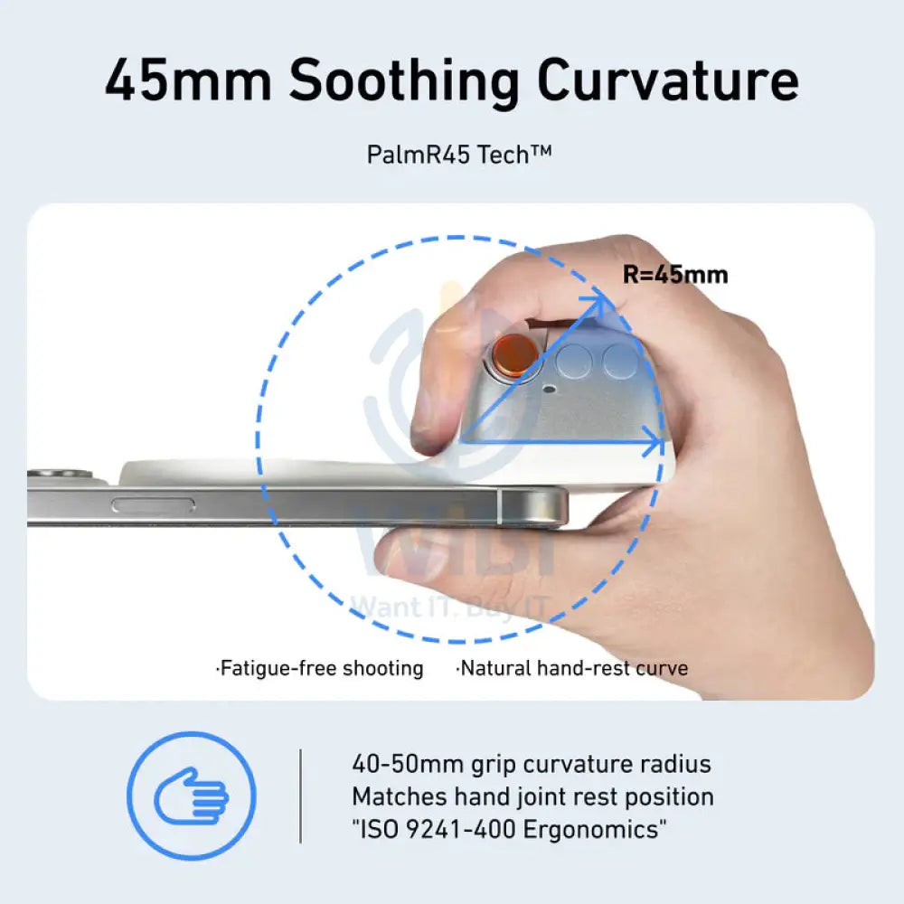 TELESIN Fun Shot Magnetic Grip - 130mAh / White Accessories > Mobiles & Tablets > Mobiles > Grips