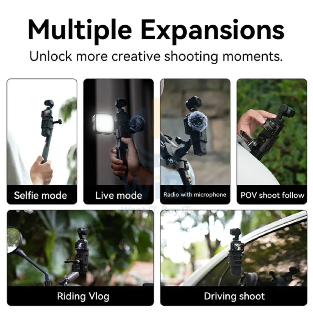 TELESIN Multi-Function Expansion Frame for DJI Pocket 3 - Black Accessories > Cameras