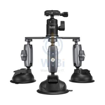 TELESIN Triple Suction Cup Camera Mount - Black Accessories > Cameras