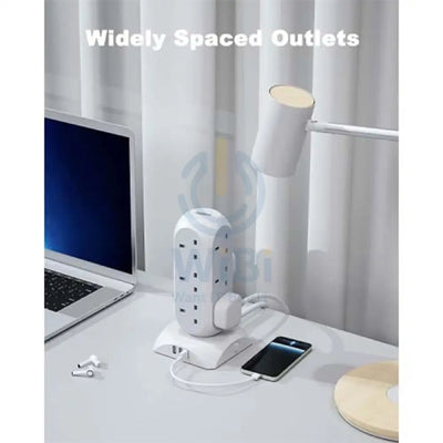 TESSAN 12-Way Multi-Plug Extension - 15W / 1700J / 2 Meter / White Accessories > Power Adapters
