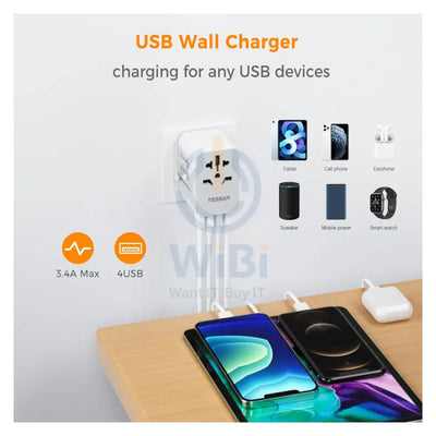 TESSAN Universal Power Adapter - 28W / Grey Accessories > Power Adapters
