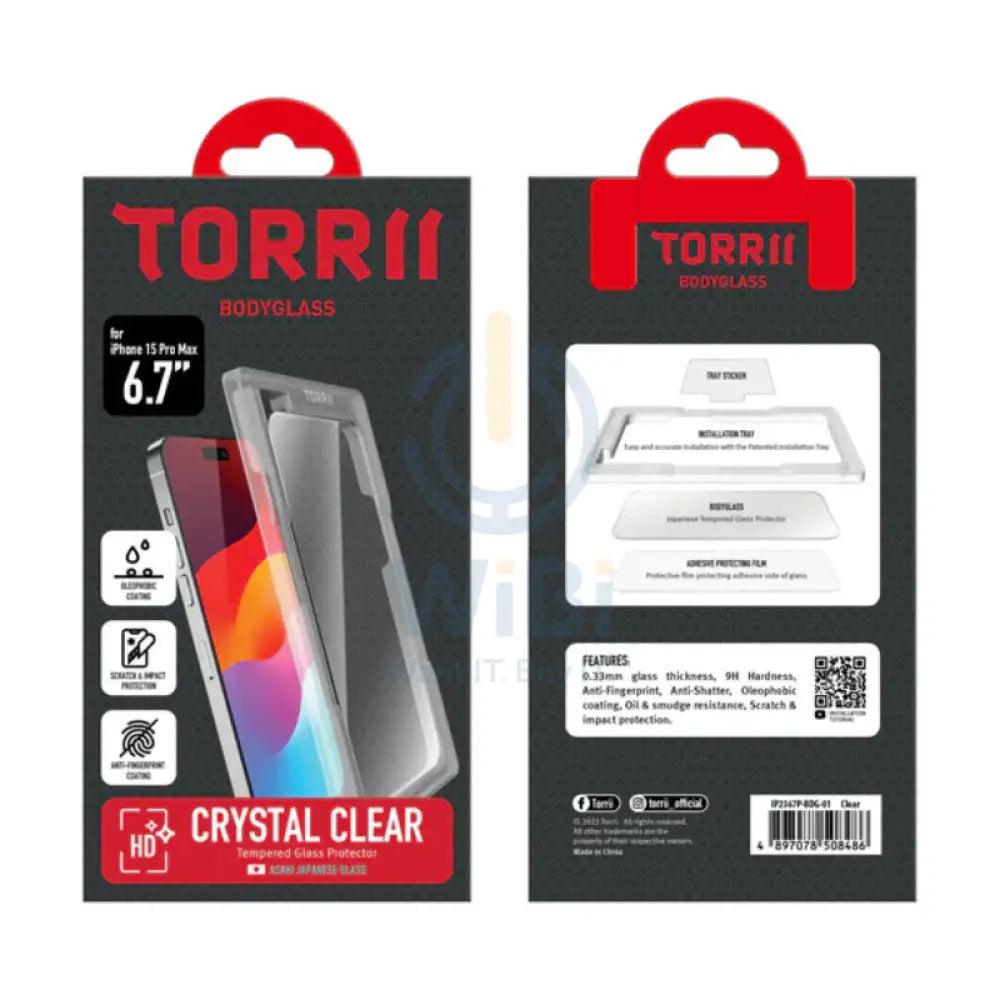 Torrii Body Glass Screen Protector - Apple iPhone 15 Pro Max / Clear Accessories > Mobiles & Tablets > Mobiles > Screen