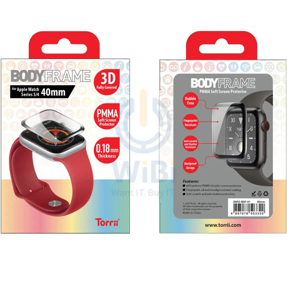 Torrii Bodyframe For Apple Watch Series 5/4 - 40mm - Black Accessories > Smart Watches > Cases & Screen Protectors