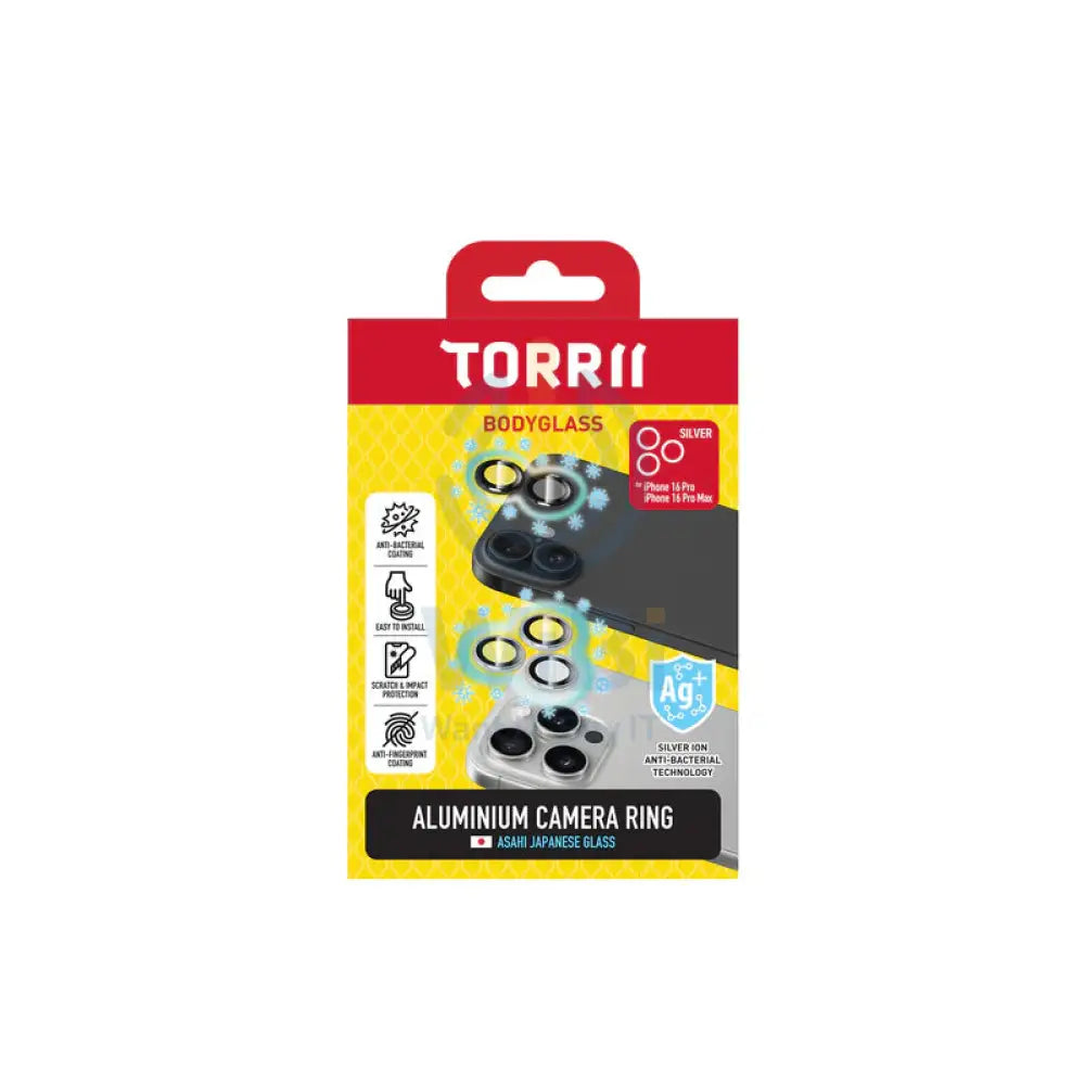 Torrii Bodyglass Aluminum Camera Lens Ring Protector - Apple iPhone 16 Pro / 16 Pro Max / Silver Accessories > Mobiles