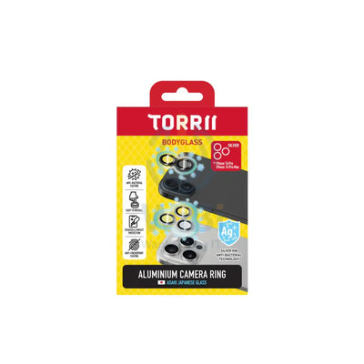 Torrii Bodyglass Aluminum Camera Lens Ring Protector - Apple iPhone 16 Pro / 16 Pro Max / Silver Accessories > Mobiles