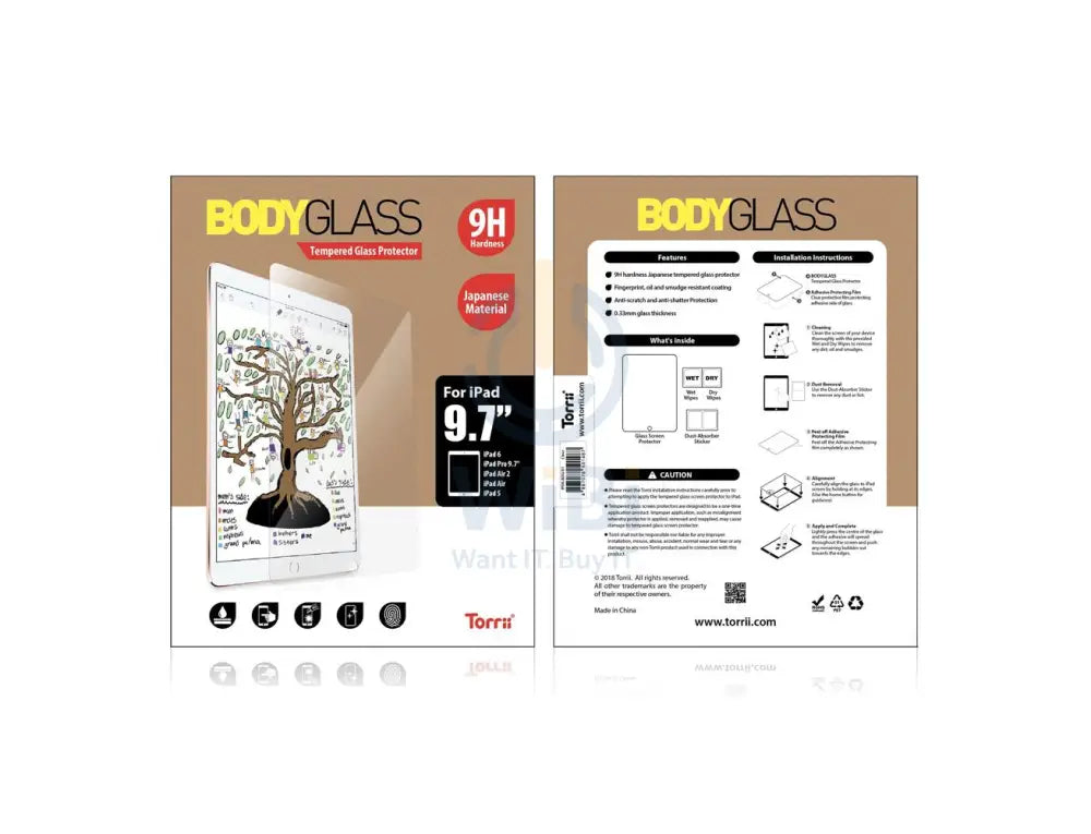 Torrii Bodyglass For iPad 9.7’’ - Clear Accessories > Mobiles & Tablets > Tablets > Screen Protectors & Covers