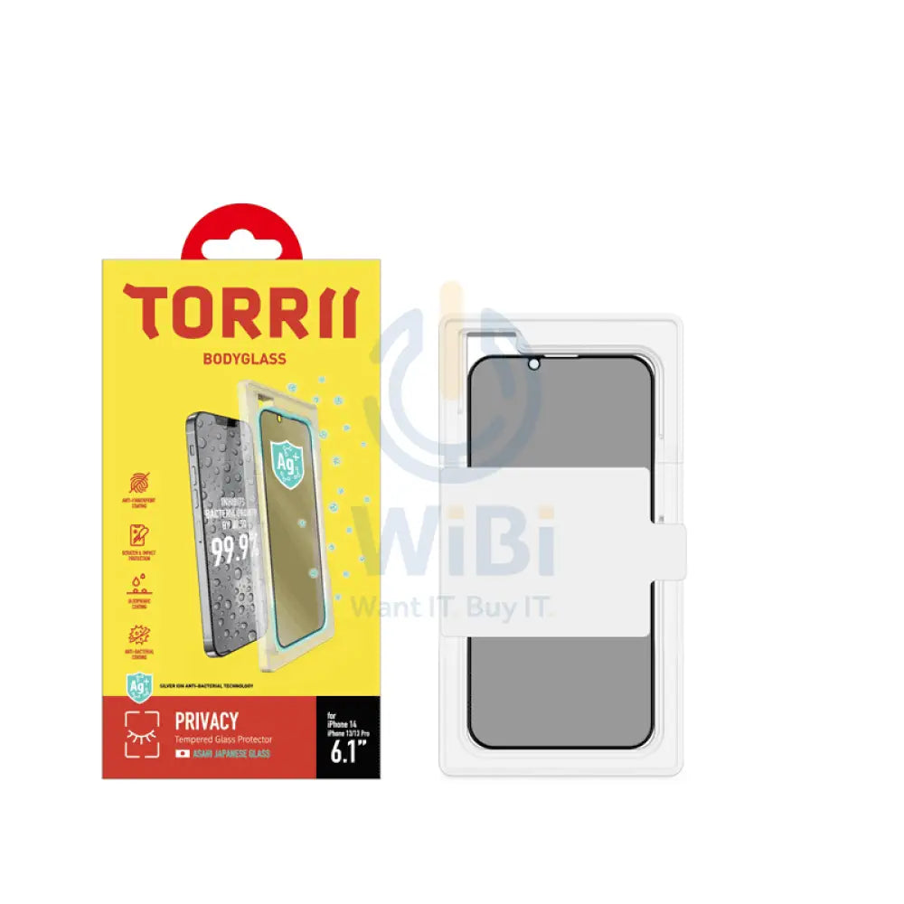 Torrii Bodyglass Screen Protector Anti-Bacterial Coating For Apple iPhone 14 - Full Privacy Accessories > Mobiles &