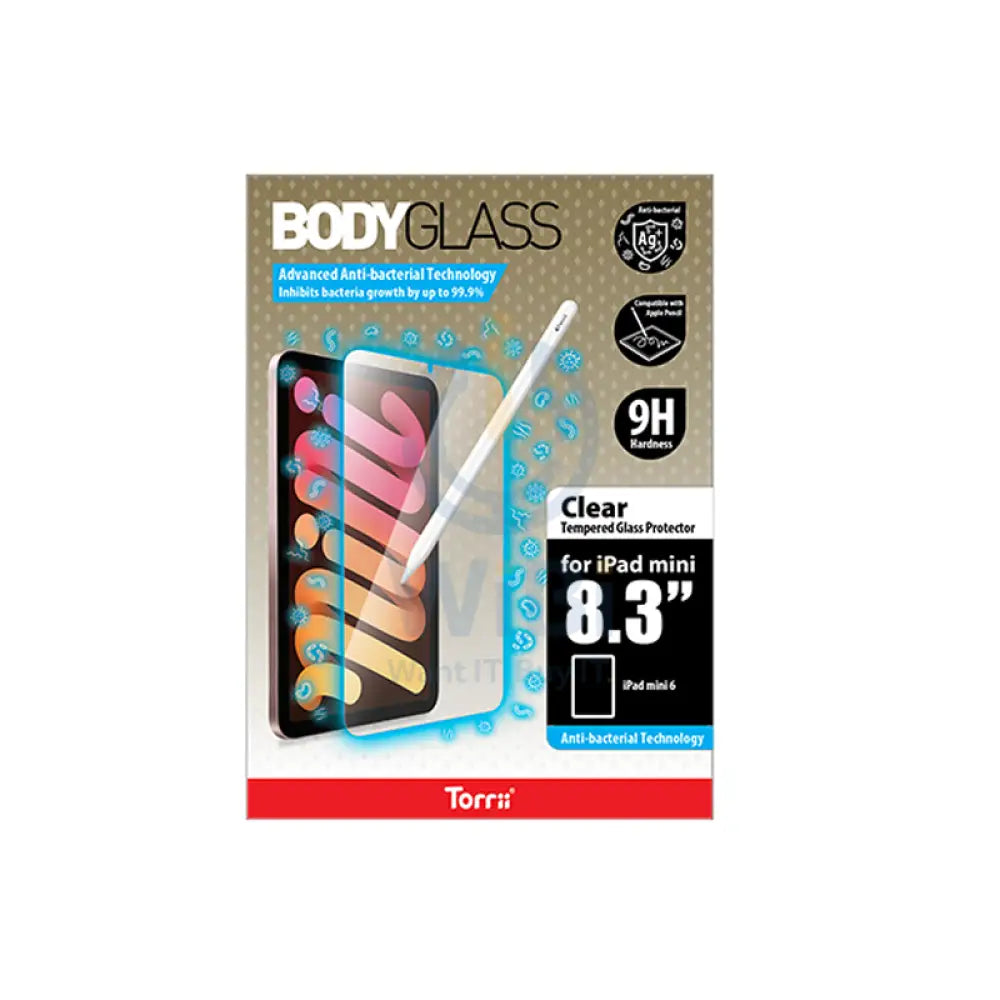Torrii Bodyglass Screen Protector Anti Bacterial Front Glass For Apple iPad Mini 6 - Clear Accessories > Mobiles &