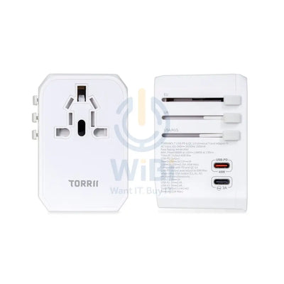 Torrii Bolt Universal Travel Adapter III – USB-PD / QC 3.0 / White Accessories > Power Adapters