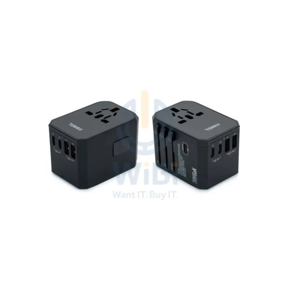 Torrii Bolt Universal V4 Travel Adapter – 70W / USB-C / USB-A / AC Wall - Black Accessories > Power Adapters