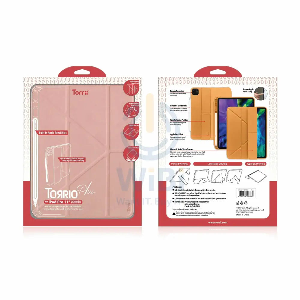 Torrii Torrio Plus Case For iPad Pro 11 (2020)- Pink Accessories > Mobiles & Tablets > Tablets