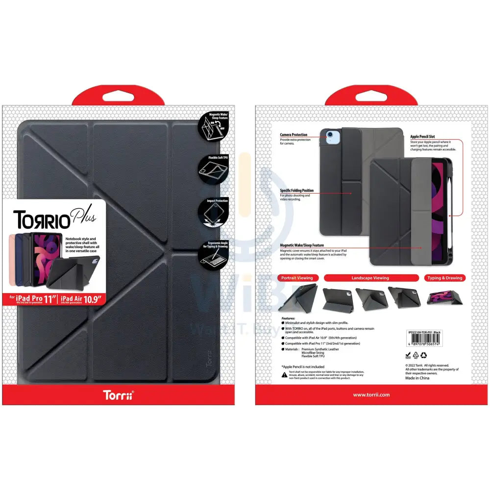 Torrii Torrio Plus Wallet case - iPad Pro 11 & iPad Air 5 / 10.9 / Black Accessories > Mobiles & Tablets > Tablets >