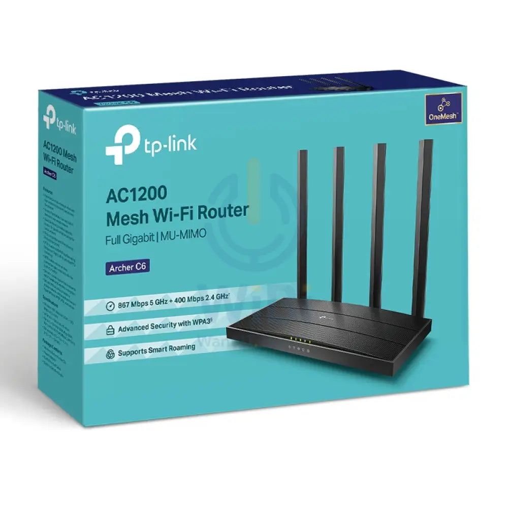 TP-Link Archer C6 Wireless Router - 1200 Mbps / WAN / LAN / Black Networking Products > Routers
