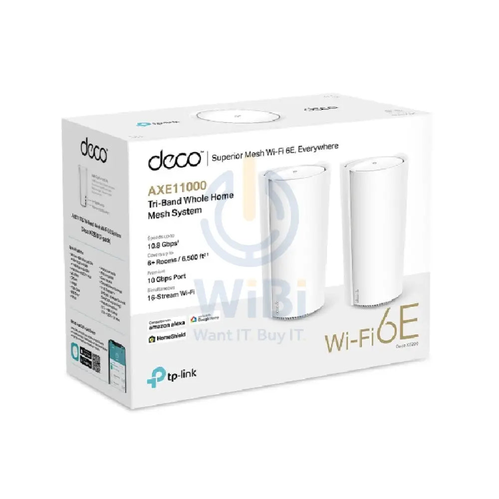 TP-Link (Deco XE200) AXE11000 Whole Home Mesh Wi-Fi 6E System - 1148 Mbps / LAN / White Networking Products > Wireless