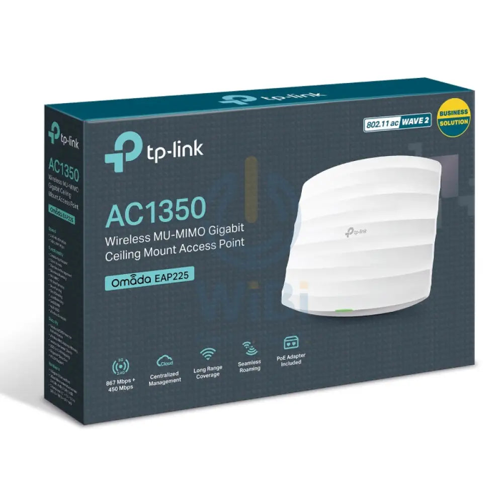 TP-Link EAP225 (AC1350) Wireless MU-MIMO Ceiling Access Point - 5GHz (867 Mbps) / Gigabit LAN Networking Products >