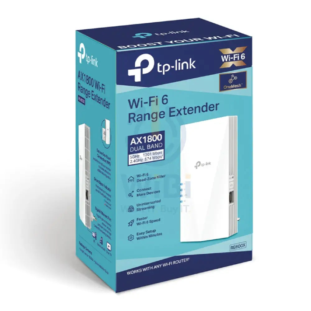 TP-Link (RE600X) AX1800 Wi-Fi 6 Range Extender - 5GHz (1201Mbps) / Gigabit LAN Networking Products > Wireless Access