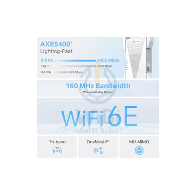 TP-Link (RE815XE)AXE5400 Mesh Wi-Fi 6E Range Extender - 6GHz (2402 Mbps) / Gigabit LAN Networking Products > Wireless