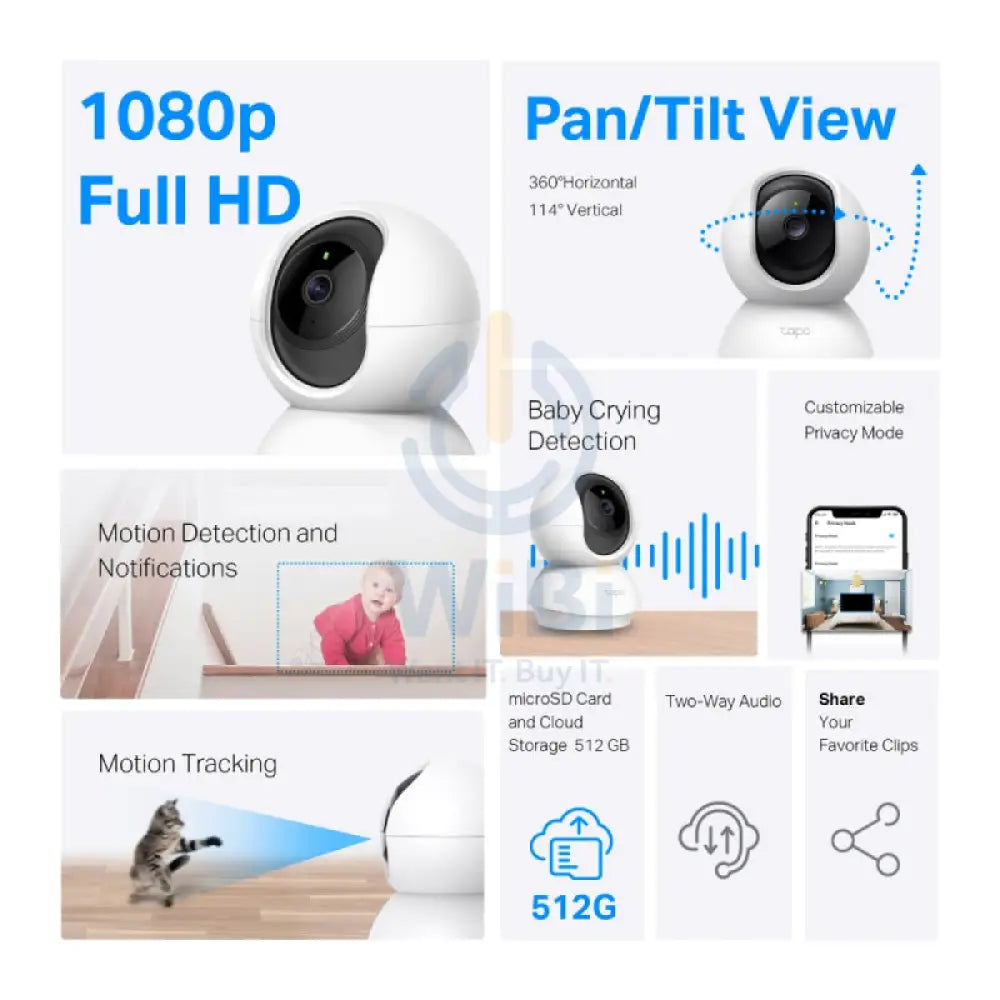 TP-Link TAPO C200 Pan/Tilt Home Security Wi-Fi Camera - 1080P FHD Cameras > Security Cameras