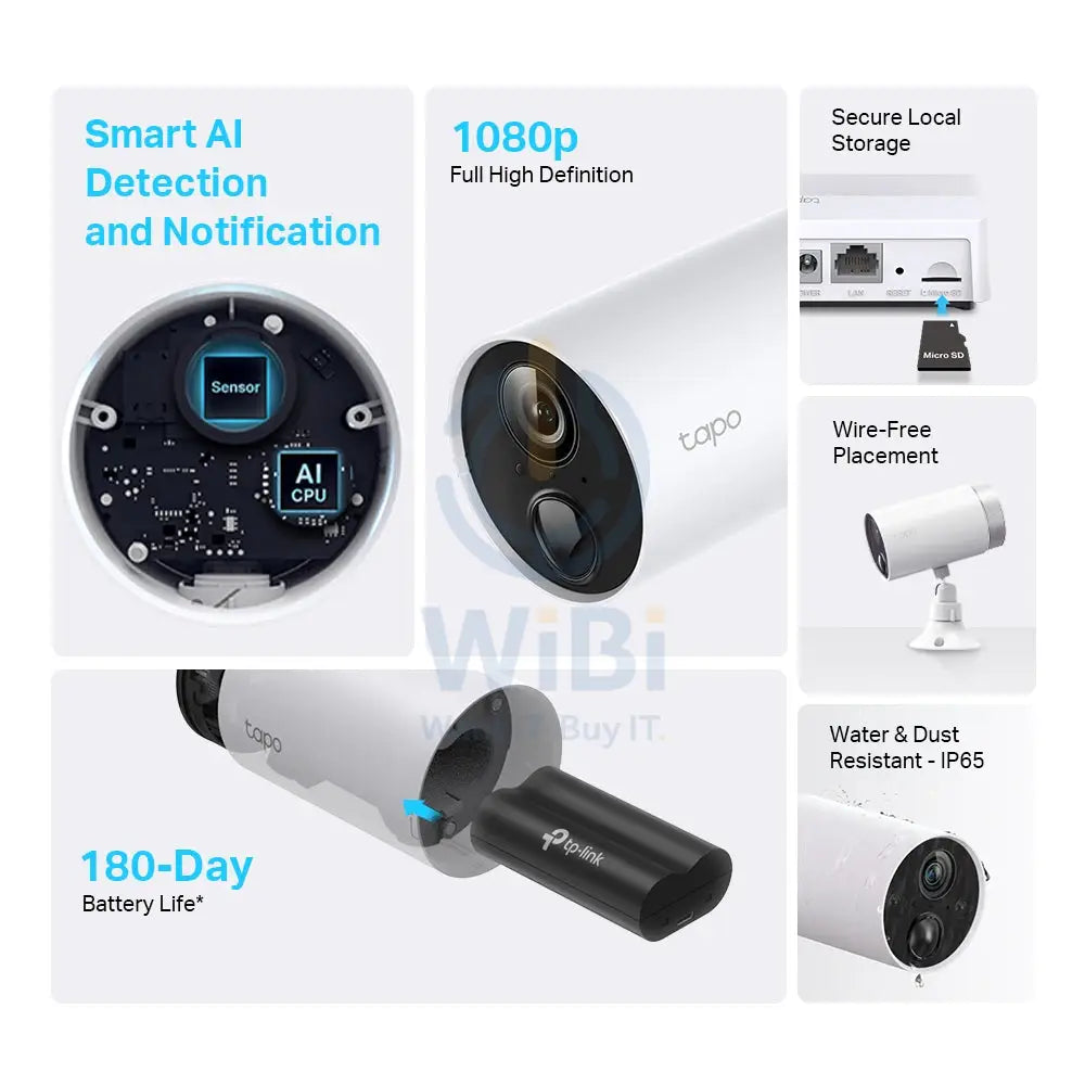 TP-LINK Tapo C400S2 Smart Wire-Free Security Camera System 2-Camera System Cameras > Security Cameras