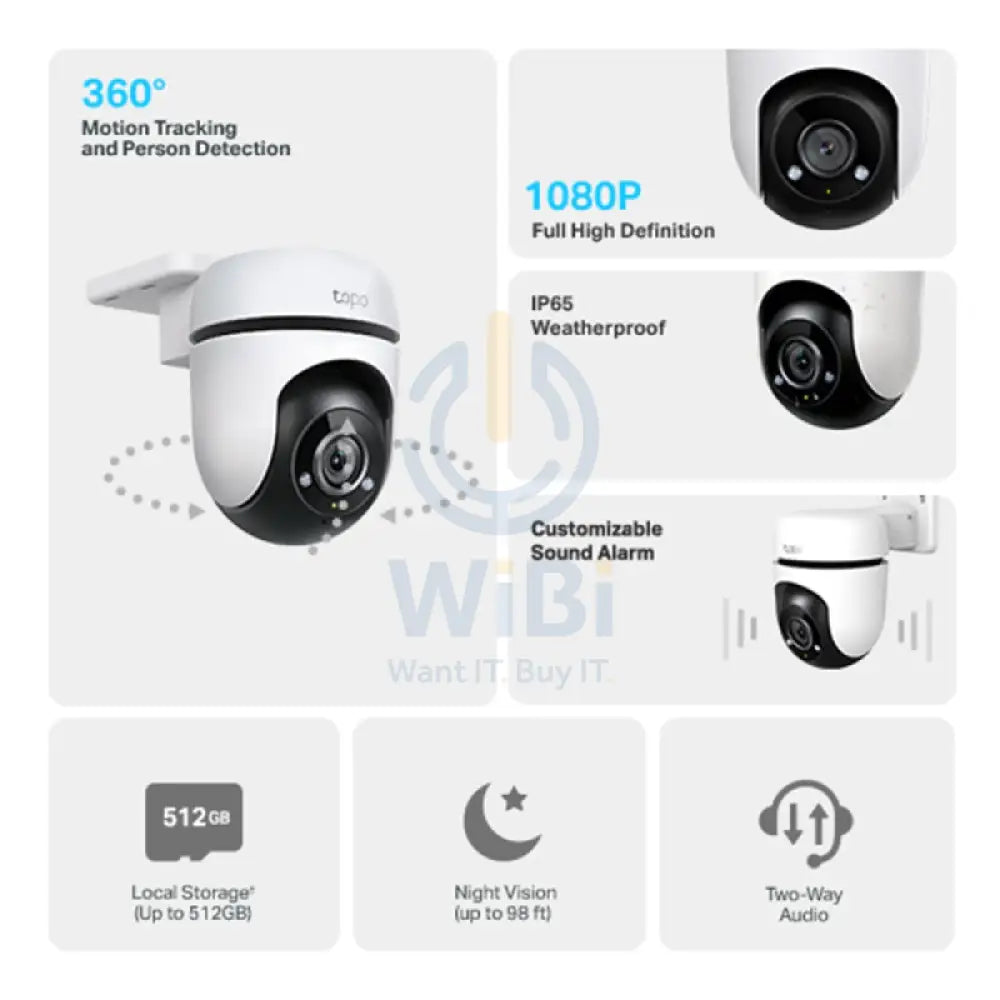 TP-Link (Tapo C500) Outdoor Pan/Tilt Security WiFi Camera - 1080p Full HD Cameras > Security Cameras
