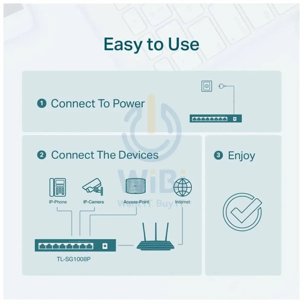 TP-Link TL-SG1008P - 8-Ports / RJ-45 / PoE / Desktop- Switch