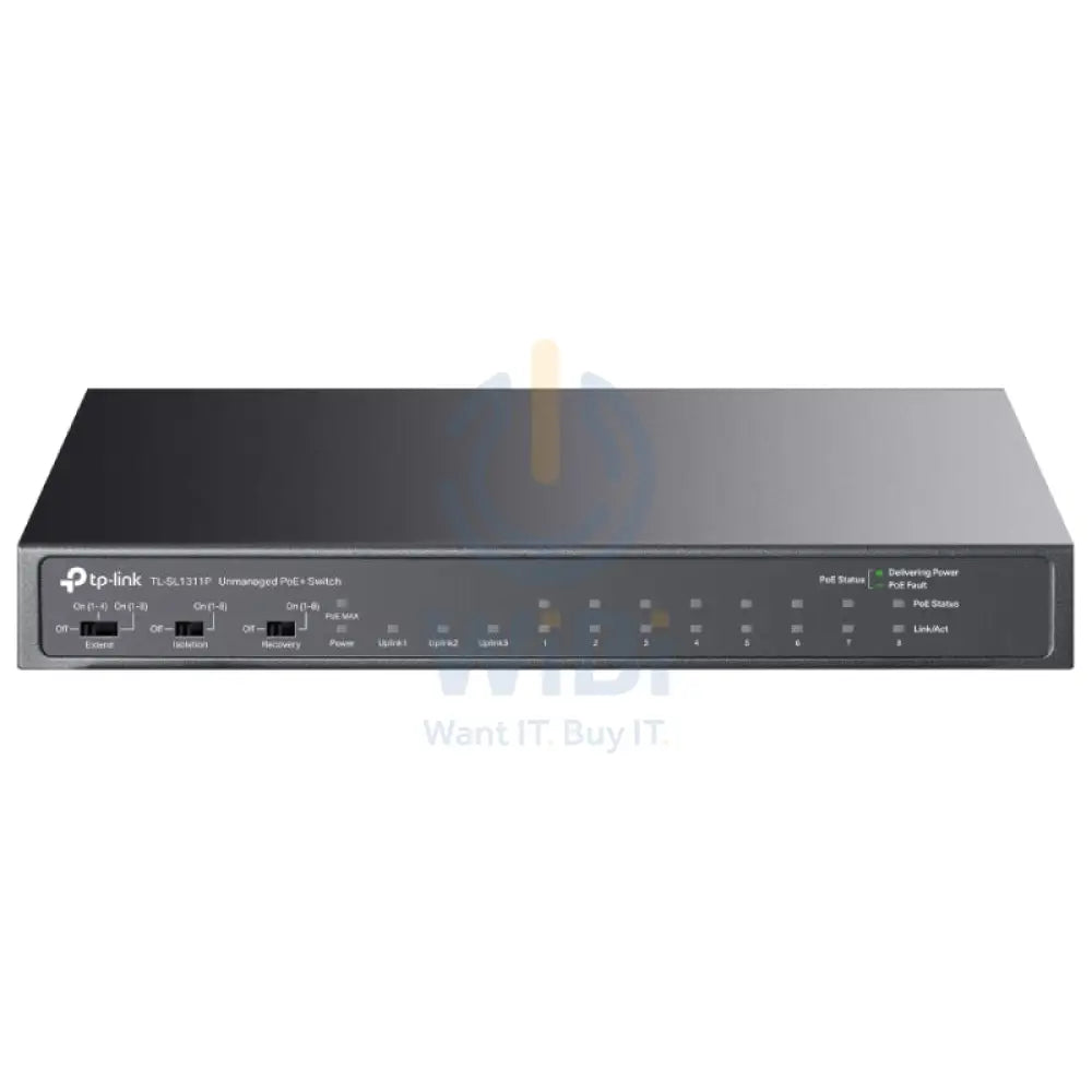 TP-Link (TL-SL1311P) 8-Port 10/100Mbps + 3-Port Gigabit Desktop Switch with 8-Port PoE + - 7.6Gbps / LAN Networking
