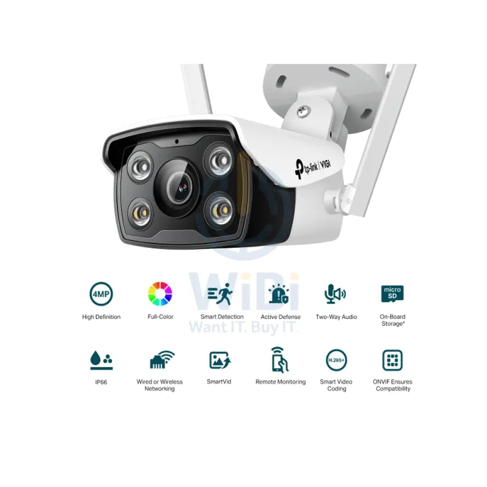 TP-Link (VIGI C340-W) VIGI 4MP Outdoor Full-Color Wi-Fi Bullet Network Camera Cameras > Security Cameras