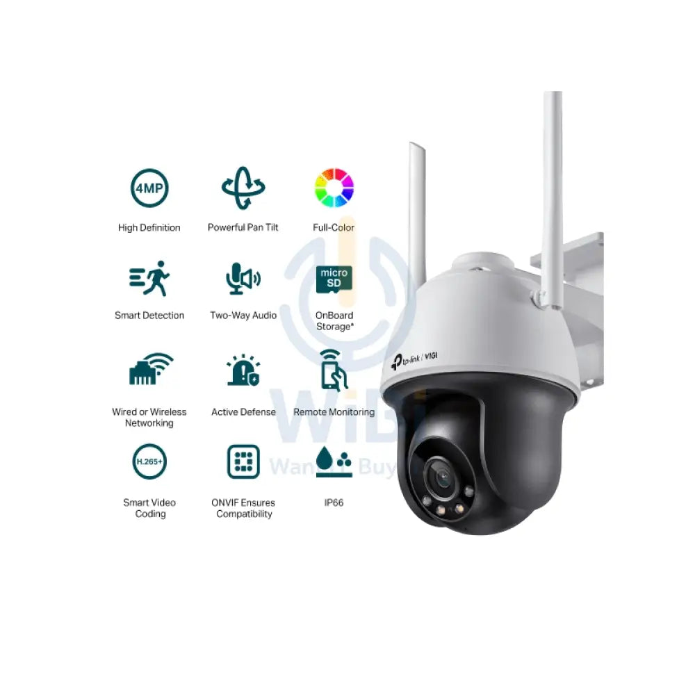 TP-Link (VIGI C540-W) VIGI 4MP Outdoor Full-Color Wi-Fi Pan Tilt Network Camera - 2560 X 1440 / LAN Cameras > Security