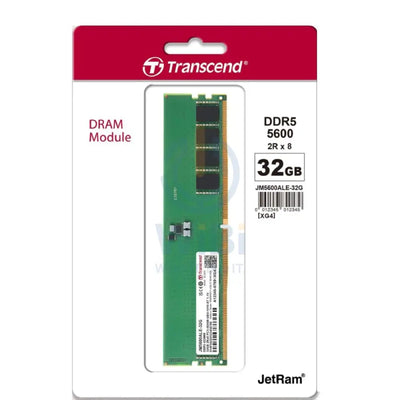 Transcend Long-DIMM Long-DIMM كمبيوتر مكتبي ذاكرة - 32 جيجابايت / DDR5 / وحدة ذاكرة DDR5 / وحدة ذاكرة اكسسوارات > ذاكرة > كمبيوتر مكتبي ذاكرة