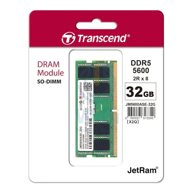 Transcend SO-DIMM SO-DIMM لابتوب ذاكرة - 32 جيجابايت / DDR5 / وحدة ذاكرة اكسسوارات > ذاكرة لابتوب ذاكرة