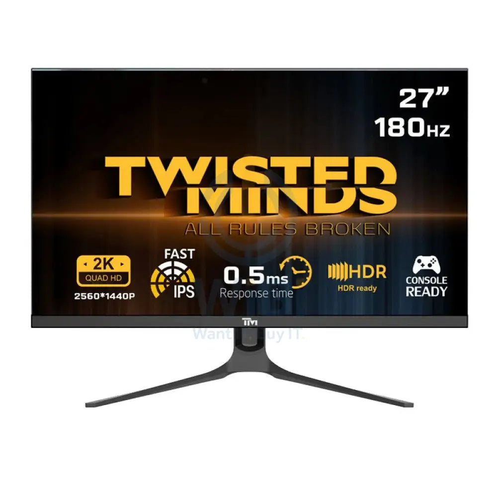 Twisted Minds Blaze Series - 27’’ QHD / 0.5ms / 180Hz / Display Port / HDMI / Audio Out - Gaming Monitor Monitors &