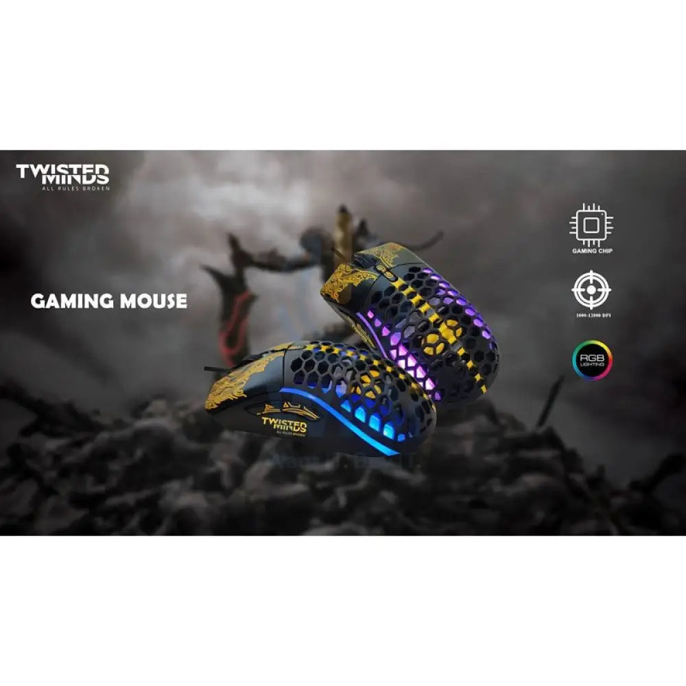 Twisted Minds CoolNight RGB Wired Gaming Mouse - Wired / 1.8 Meters / Black - Mouse Accessories > Keyboard & Mouse >
