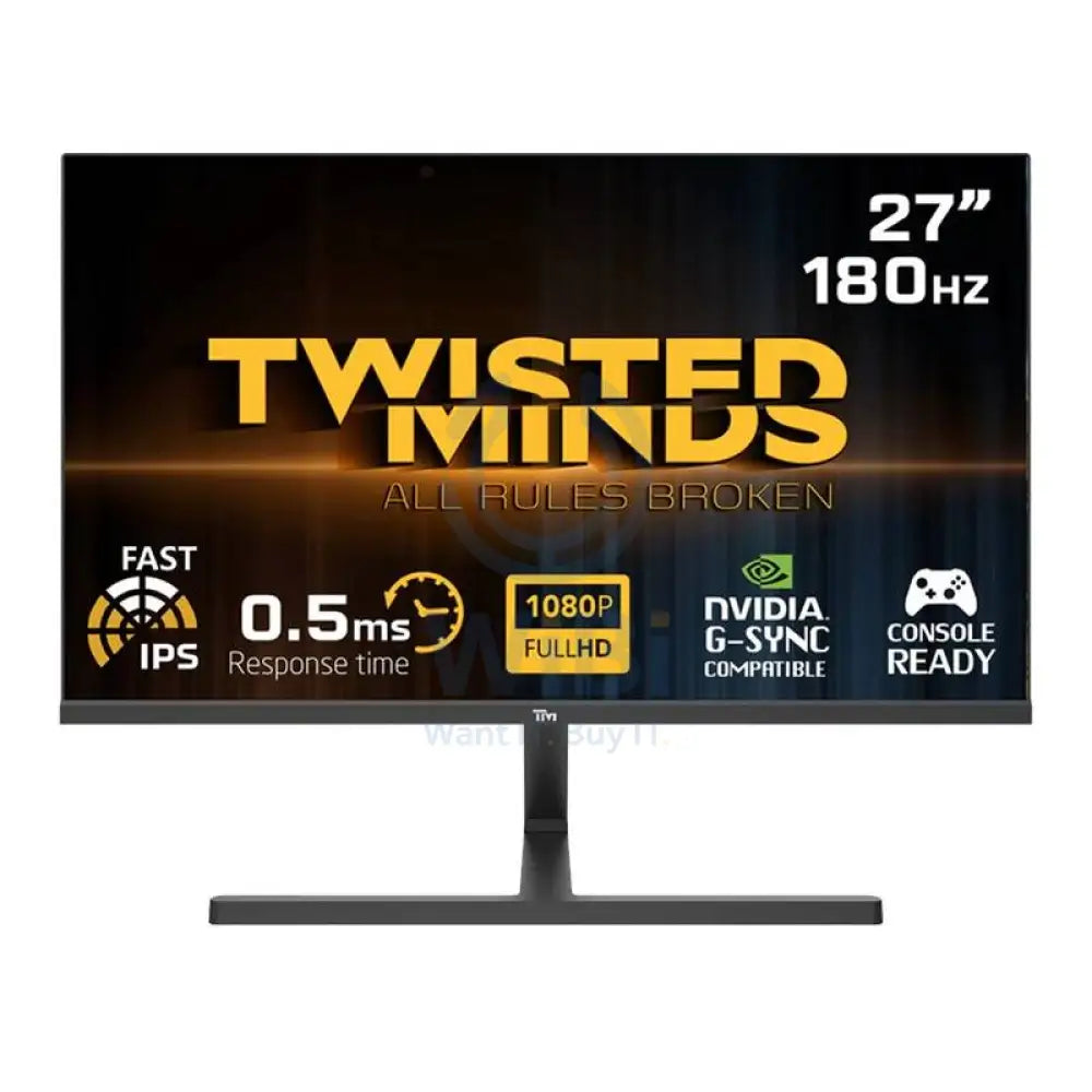 Twisted Minds Gaming Monitor - 27’’ FHD / IPS / 180Hz / 0.5ms / HDMI / Display Port / Audio Out / Black - Monitor